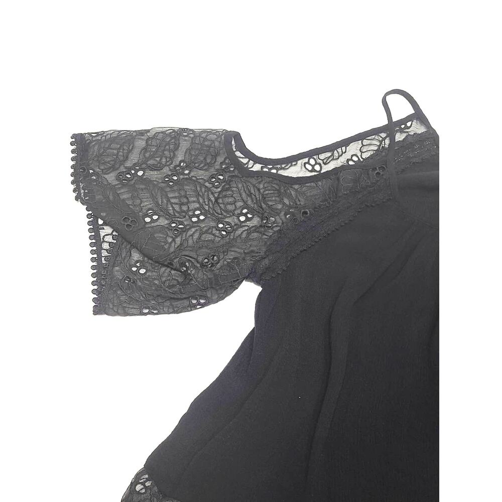 Heartloom black lace cold shoulder blouse women's medium - Picture 6 of 6